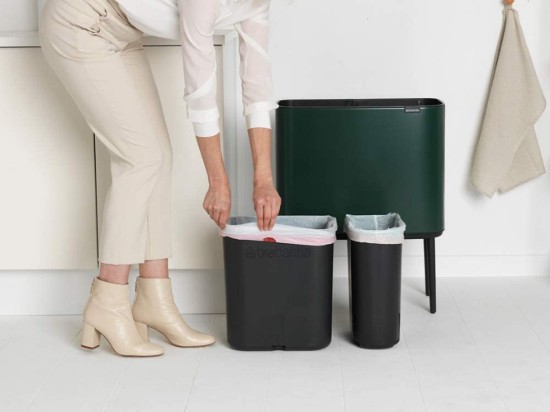 Afvalemmer "Bo Touch", RVS, 11+23 L, Pine Green - Brabantia