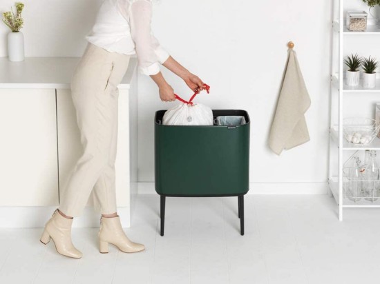 Afvalemmer "Bo Touch", RVS, 11+23 L, Pine Green - Brabantia