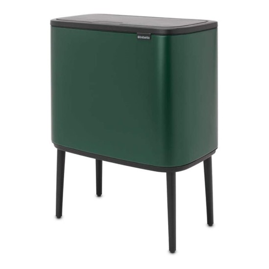 Afvalemmer "Bo Touch", RVS, 11+23 L, Pine Green - Brabantia