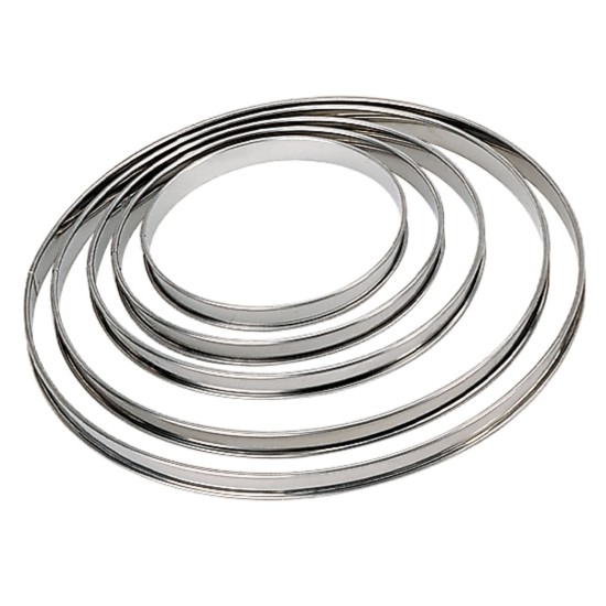 Tærteform, rustfrit stål, 20 cm - mærket "de Buyer".