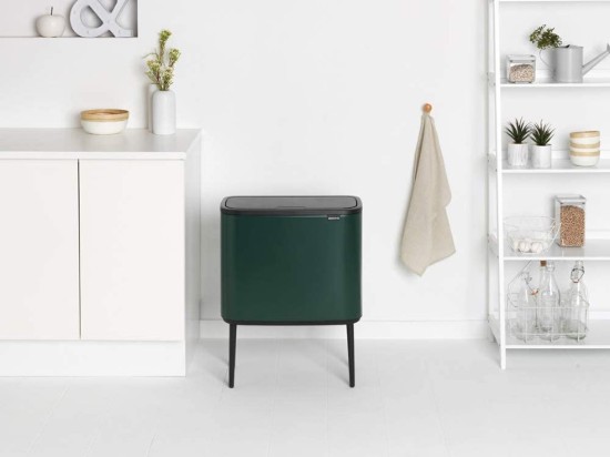 Afvalemmer "Bo Touch", RVS, 11+23 L, Pine Green - Brabantia