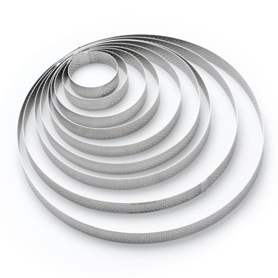 Geperforeerde taartvorm, RVS, 20,5 cm - merk "de Buyer"