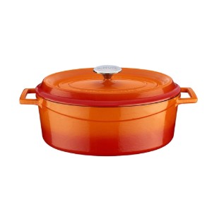 Ovale steelpan, gietijzer, 29 cm "Trendy", oranje - LAVA