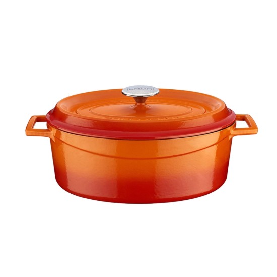 Casseruola ovale, ghisa, 29 cm "Trendy", arancio opaco - LAVA