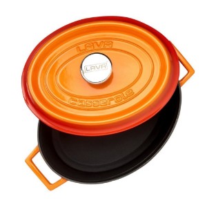 Ovale steelpan, gietijzer, 29 cm "Trendy", oranje - LAVA
