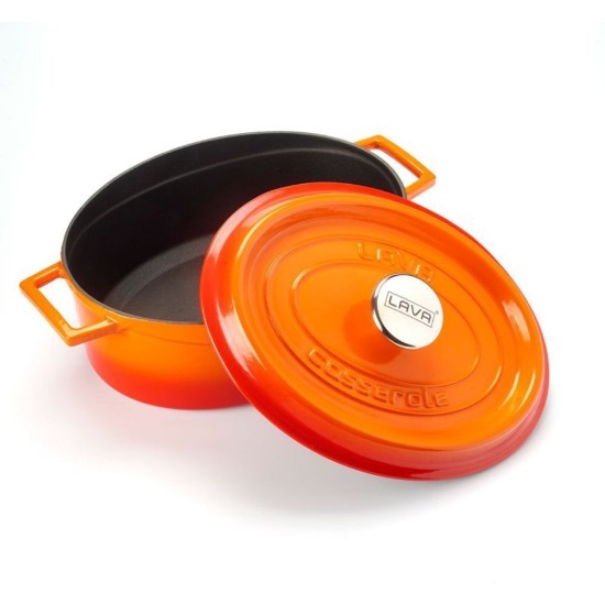 Casseruola ovale, ghisa, 29 cm "Trendy", arancio opaco - LAVA