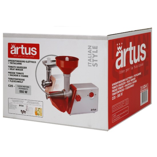 Elektrische tomatenpersset, met vleeshakaccessoire, "Artus", 550W – Cibustek