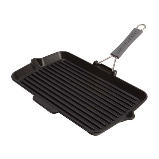 Rechthoekige grillpan, gietijzer, 34x21 cm, Black - Staub