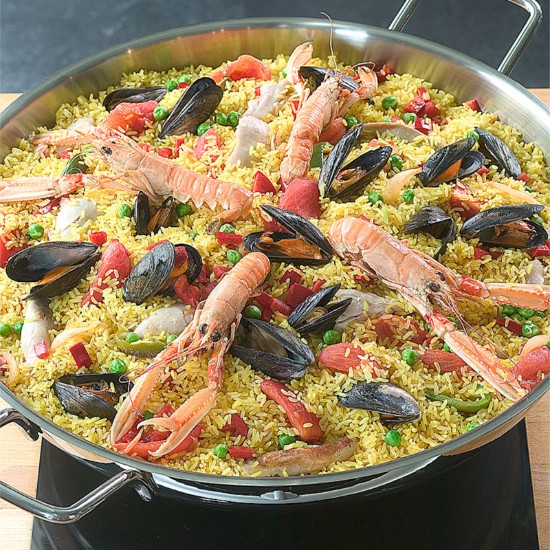 Paella frying pan, 3-ply, stainless steel, 46 cm, "Specialties" - Demeyere
