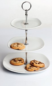 Cakestandaard met 3 niveaus, porselein, Gastronomi Square - Porland