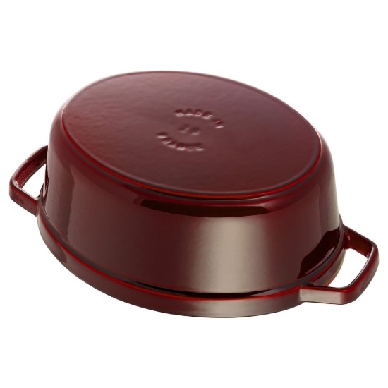 Oval Cocotte cooking pot, cast iron, 33cm/6.7L, Grenadine - Staub