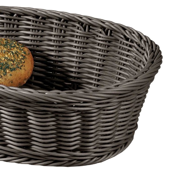 Cestino per il pane ovale, 29,5 x 23 cm, plastica, grigio - Kesper