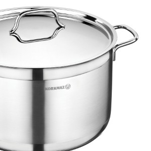 Pentola in acciaio inox, con coperchio, 30cm/11L, "Alfa" - Korkmaz