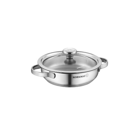 Kasserolle i rustfrit stål, med låg, 14cm/0,5L, "Minika" - Korkmaz