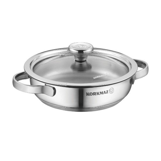 Kasserolle i rustfrit stål, med låg, 14cm/0,5L, "Minika" - Korkmaz