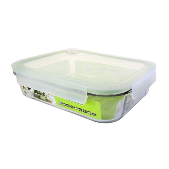 Rectangular food storage container, made from glass, 2000 ml, "Air Type" - Glasslock
