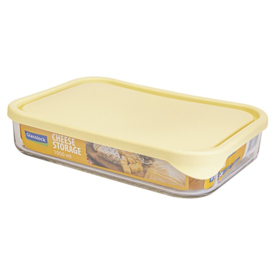Rectangular food storage container, made from glass, 1050 ml, "Cheese Type" - Glasslock