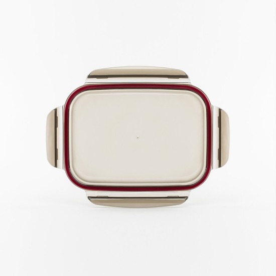 Rectangular food storage container, stainless steel, 1900 ml, "Flora" - Cuitisan