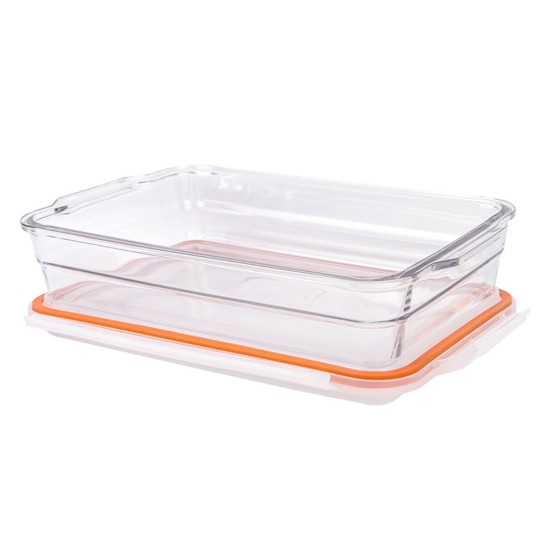 Rectangular food storage container, made from glass, 2200 ml – Glasslock