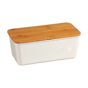Portapane con tagliere, 34 x 18 cm, melamina, Bianco - Kesper