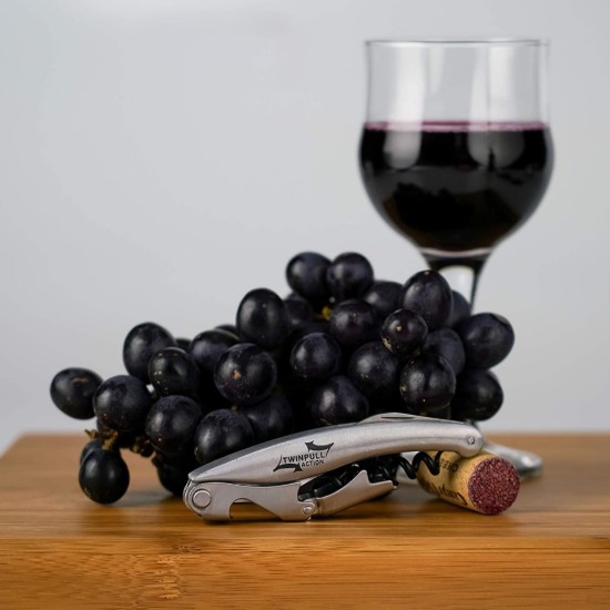 3 i 1 "Twin Pull" korkskruv, Silver - Grunwerg