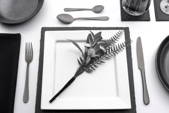 Cutlery set, stainless steel, 16 pieces, "Windsor", black - Grunwerg