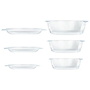 Set di 3 contenitori per alimenti, in vetro resistente al calore, "Essentials" - Pyrex