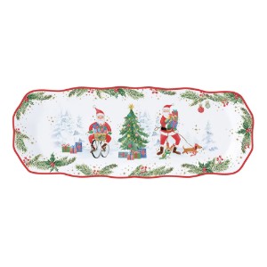 Serving platter, porcelain, 37x14 cm, "JOYFUL SANTA" - Easy Life brand