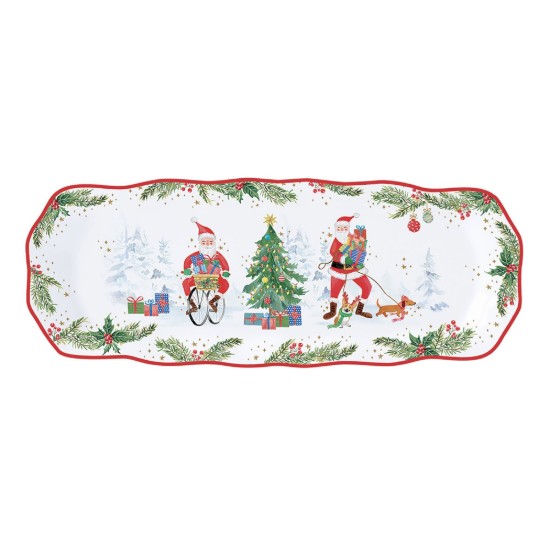 Tacna za serviranje, porcelan, 37x14 cm, "JOYFUL SANTA" - Easy Life brend