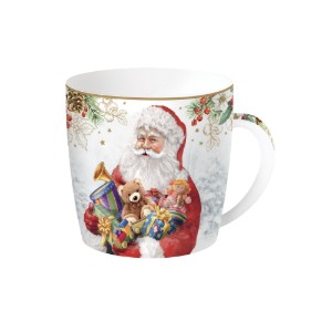 Mug in porcellana, 350 ml, "SANTA IS COMING" - marchio Easy Life
