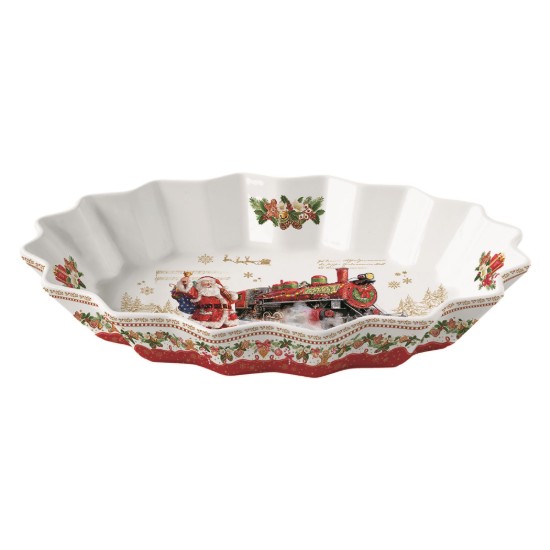 Prato oval de porcelana, 30x20,5 cm, "CHRISTMAS MEMORIES"- Easy Life marca