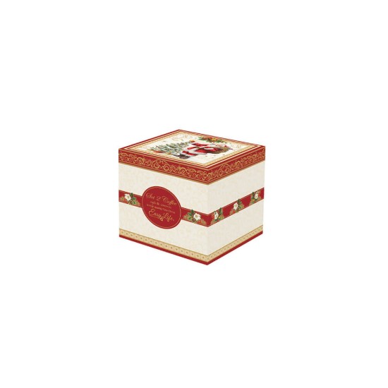 Set of 2 coffee cups with saucers, made of porcelain, 50 ml, "MAGIC CHRISTMAS" - Easy Life brand
