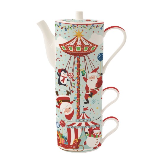 Servizio da tè, porcellana, "SANTA'S CAROUSEL" - marchio Easy Life
