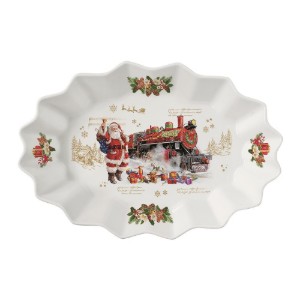 Piatto ovale in porcellana, 30x20,5 cm, "CHRISTMAS MEMORIES" - Easy Life brand