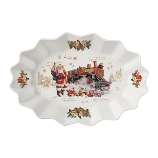 Prato oval de porcelana, 30x20,5 cm, "CHRISTMAS MEMORIES"- Easy Life marca