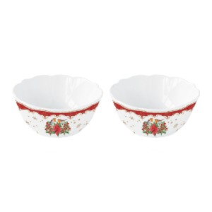 Set di 2 ciotole in porcellana, 14 cm, "CHRISTMAS MELODY" - Easy Life