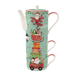 Servizio da tè, porcellana, "SANTA'S FRIENDS" - marchio Easy Life