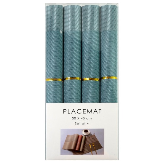 Set di 4 tovagliette, 45 x 30 cm, Azzurro
