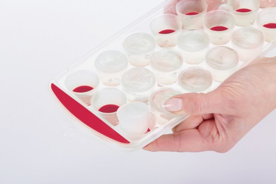 Vassoio per cubetti di ghiaccio, 28 x 12 cm, silicone, rosso - Kitchen Craft