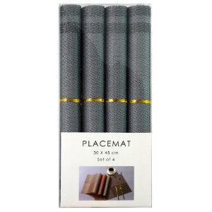 Set di 4 tovagliette, 45 x 30 cm, Grigio