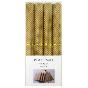 Set di 4 tovagliette, 45 x 30 cm, dorate