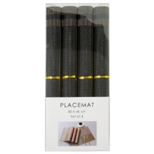 Set 4 naproane 45 x 30 cm, Negru