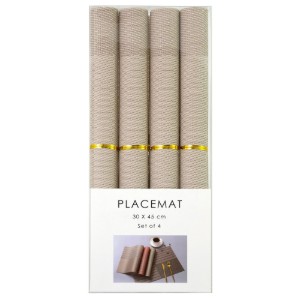 Set di 4 tovagliette, 45 x 30 cm, beige