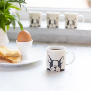 Tazzina espresso in porcellana, modello "French bulldog", 80 ml - di Kitchen Craft