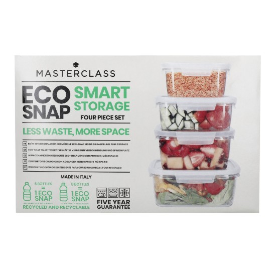 Set med 4 "Eco Smart Snap" matförvaringsbehållare, "MasterClass" – Kitchen Craft