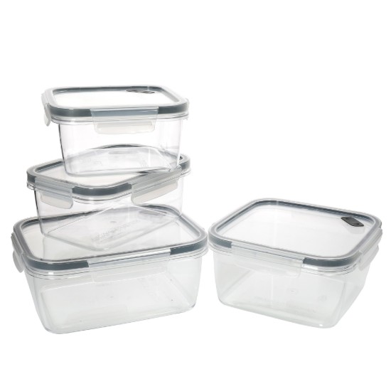 Set med 4 "Eco Smart Snap" matförvaringsbehållare, "MasterClass" – Kitchen Craft