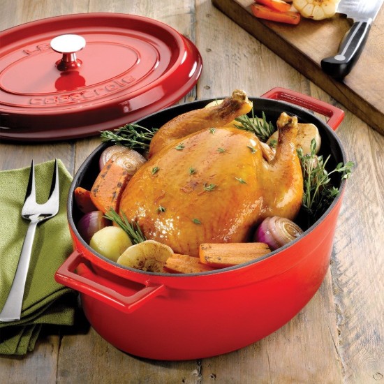 Casseruola ovale, ghisa, 27cm/3,91L "Trendy", arancione - LAVA