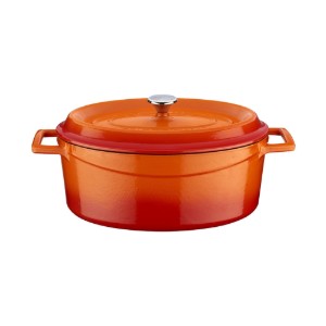 Casseruola ovale, ghisa, 27cm/3,91L "Trendy", arancione - LAVA