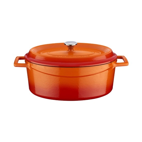 Casseruola ovale, ghisa, 27cm/3,91L "Trendy", arancione - LAVA