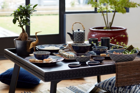 Miso kom, porselein, 11,5 cm, "Satori", kleur Indigoblauw – Mikasa